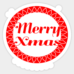 Merry Xmas Wreath with Christmas Lights Sticker